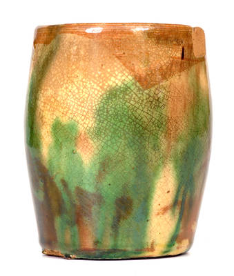 Strasburg, Virginia Multi-Glazed Redware Mug, circa 1890