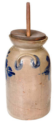 W. H. LEHEW & CO. / STRASBURG, VA Stoneware Churn w/ Elaborate Decoration