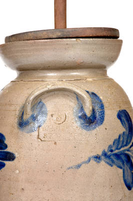 W. H. LEHEW & CO. / STRASBURG, VA Stoneware Churn w/ Elaborate Decoration