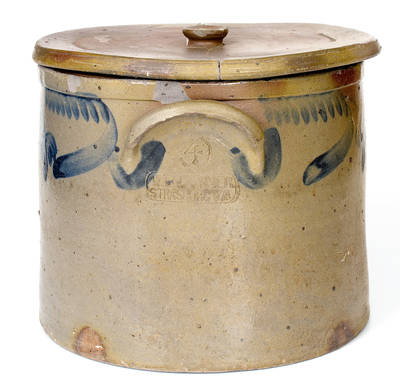 Rare 4 Gal. W. B. KENNER / STRASBURG, VA Stoneware Cake Crock