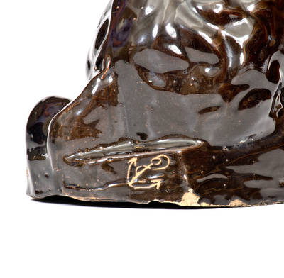 Unusual Midwestern Stoneware Presentation Spaniel Figure, Inscribed