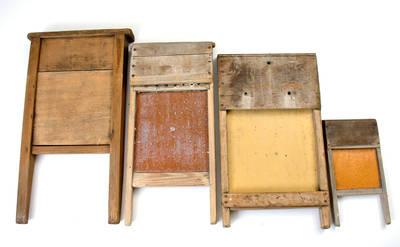 Lot of Four: Pottery Washboards