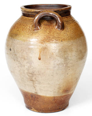 3 Gal. BOSTON Stoneware Jar with Double Iron-Oxide Dipped Decoration, early 19th century