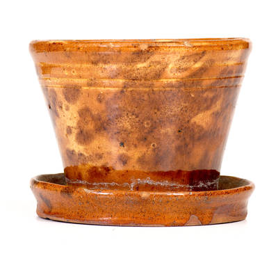 Fine Small-Sized Pennsylvania Redware Flowerpot