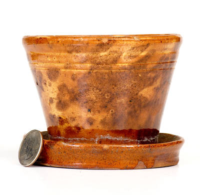 Fine Small-Sized Pennsylvania Redware Flowerpot