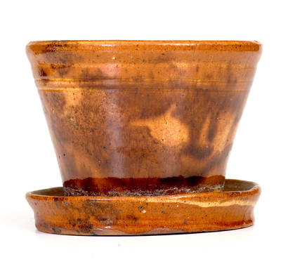 Fine Small-Sized Pennsylvania Redware Flowerpot