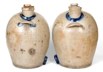 Extremely Rare Pair of Chemical Stoneware Coolers, Baltimore, MD, circa 1840