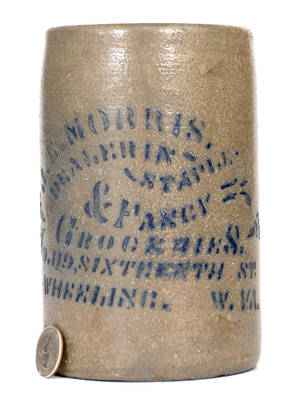 Wheeling, WV Stoneware Advertising Canning Jar, (Greensboro, PA origin)