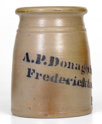 A.P. Donaghho / Fredericktown, / Pa. Stoneware Canning Jar