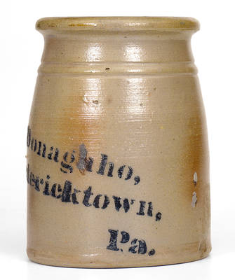 A.P. Donaghho / Fredericktown, / Pa. Stoneware Canning Jar