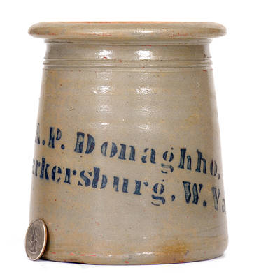 A. P. Donaghho / Parkersburg, W. Va Stoneware Canning Jar