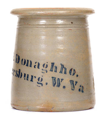 A. P. Donaghho / Parkersburg, W. Va Stoneware Canning Jar