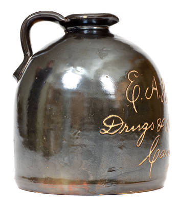 Camden, New York Stoneware Script Syrup Jug