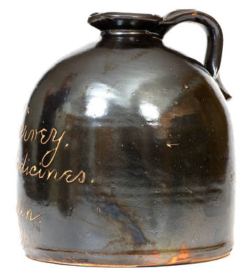 Camden, New York Stoneware Script Syrup Jug