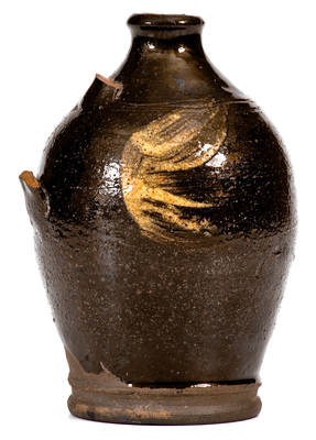 Rare Redware Jug attrib. Capt. John Norton, Bennington, VT, late 18th / early 19th century