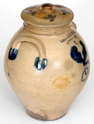 CLARK & FOX / ATHENS, NY Stoneware Jar with Decorated Lid