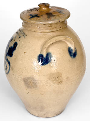 CLARK & FOX / ATHENS, NY Stoneware Jar with Decorated Lid