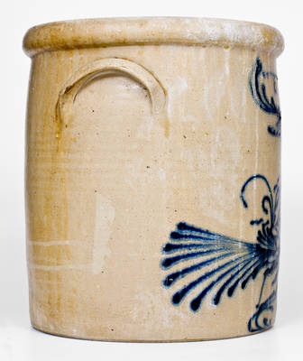 6 Gal. WHITES UTICA Stoneware Crock w/ Elaborate Slip-Trailed Bird Decoration