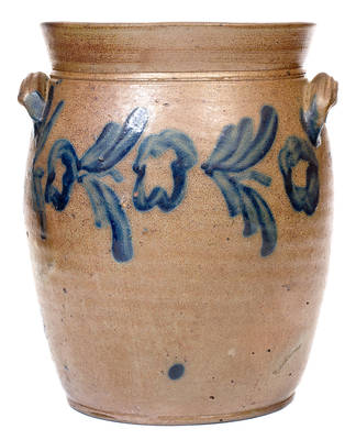3 Gal. Stoneware Jar att. Henry Remmey, Philadelphia, PA with Floral Decoration