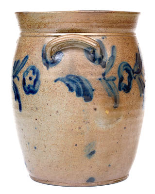 3 Gal. Stoneware Jar att. Henry Remmey, Philadelphia, PA with Floral Decoration