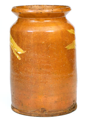 Fine West Hartford, CT Redware Jar with Slip Decoration