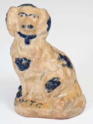 Extremely Rare attrib. F.H. Cowden / Harrisburg, PA Stoneware Spaniel