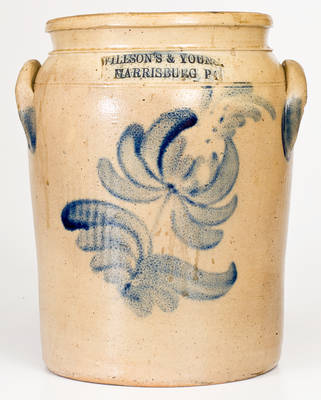 Very Rare WILLSON'S & YOUNG / HARRISBURG, PA Stoneware Jar