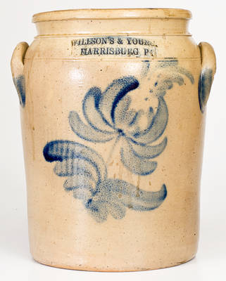 Very Rare WILLSON S & YOUNG / HARRISBURG, PA Stoneware Jar