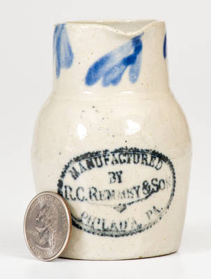 Extremely Rare Miniature R.C. REMMEY & SON / PHILADELPHIA, PA Stoneware Pitcher