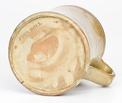 Extremely Rare JOHN BELL, Waynesboro, PA Stoneware Mug w/ Unusual Glaze Treatment