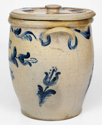 Important JOHN BELL / WAYNESBORO Stoneware Jar Made for Annie Bell by Husband Victor Conrad Bell