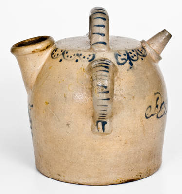 Extremely Rare Ohio Stoneware Harvest Jug with Open Handles, 