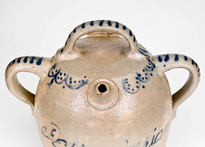 Extremely Rare Ohio Stoneware Harvest Jug with Open Handles, 