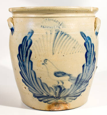 Exceptional M & T Miller (Newport, PA) Stoneware Bird Jar