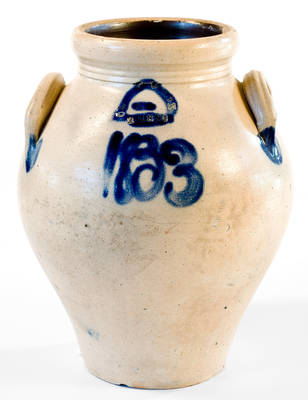 CLARK & FOX / ATHENS, N.Y. 1833 Stoneware Jar