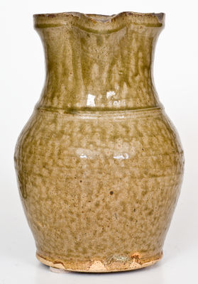 Half-Gallon Alkaline-Glazed Stoneware Pitcher, attrib. W.F. Hahn, Trenton, Edgefield District, SC, c1870-80