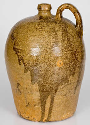 Alkaline-Glazed Stoneware Jug, attrib. B.F. Landrum, Edgefield District, SC, circa 1850