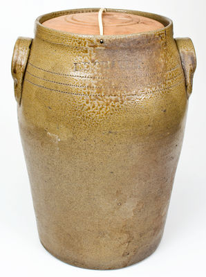 E.S. CRAVEN, Randolph County, North Carolina Stoneware Jar or Churn