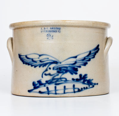 Rare J. & E. NORTON / BENNINGTON, VT Stoneware Eagle Crock