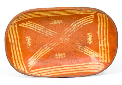 Slip-Decorated Philadelphia Redware Loaf Dish