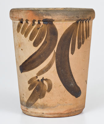 SOLOMON BELL Slip-Decorated Redware Flowerpot (Strasburg, Virginia)