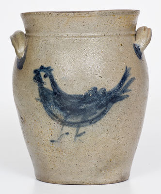 Extremely Rare Shenandoah Valley Stoneware Jar w/ Bird Designs, possibly Bell Family, Winchester or Strasburg