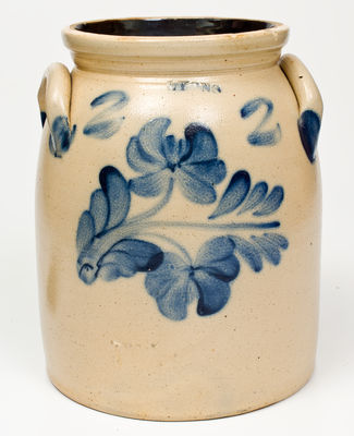 2 Gal. LYONS Stoneware Jar with Floral Decoration