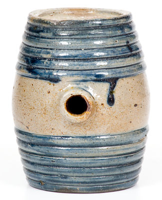 Small-Sized Stoneware Rundlet with Cobalt Decoration, Northeastern U.S. origin, first quarter 19th century