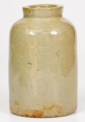 Celadon-Glazed JOHN BELL (Waynesboro, Pennsylvania) Stoneware Canning Jar