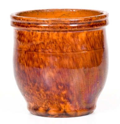 Small-Sized JOHN BELL / WAYNESBORO Glazed Redware Jar