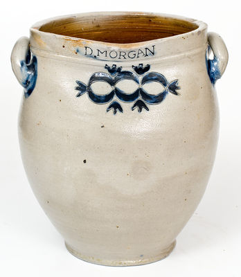 Extremely Rare and Important D. MORGAN / N. YORK Stoneware Jar, David Morgan, Corlears Hook, circa 1800