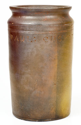 PAUL CUSHMAN, Albany, NY Stoneware Jar, circa 1810