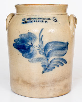 3 Gal. P. MUGLER & CO. / BUFFALO, NY Stoneware Jar with Bold Floral Decoration