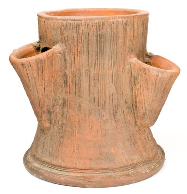 Midwestern Stoneware Stump-Form Flowerpot